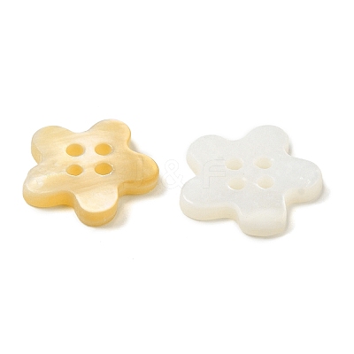 4 Hole Natural Freshwater Shell Buttons SHEL-K006-22-1
