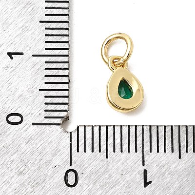 Brass Cubic Zirconia Charms KK-G554-02E-06-1