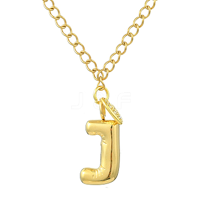 304 Stainless Steel Clear Cubic Zirconia Heart & Letter Pendant Curb Chain Necklaces for Women NJEW-FS00012-27J-1