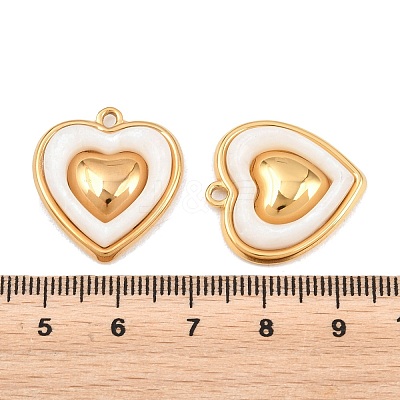304 Stainless Steel & Resin Pendants STAS-G394-12G-1