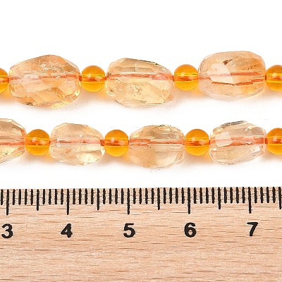 Heated Natural Citrine Beads Strands G-Z147-B01-01-1