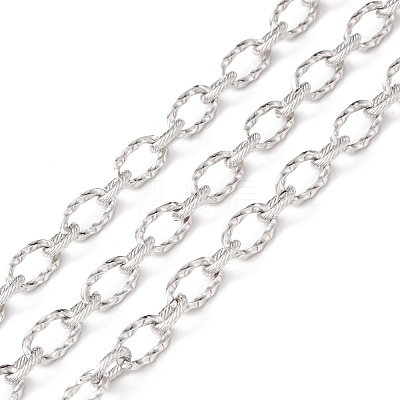 Tarnish Resistant 304 Stainless Steel Twist Oval Link Chains CHS-E022-01P-1