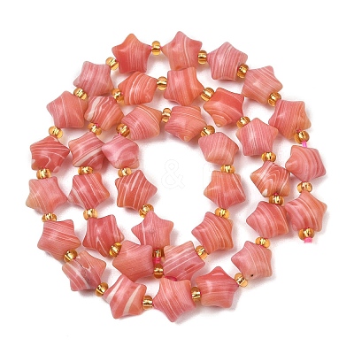 Synthetic Rhodochrosite Beads Strands G-Z080-A13-10mm-1