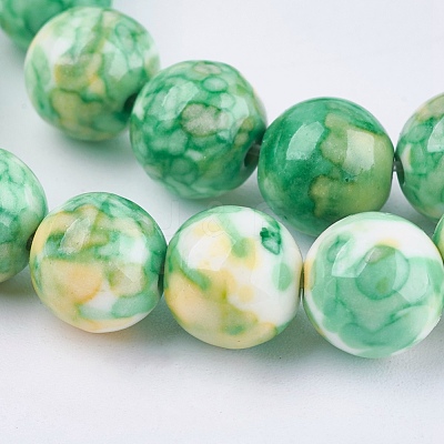 Synthetic Ocean White Jade Beads Strands G-L019-8mm-M-1