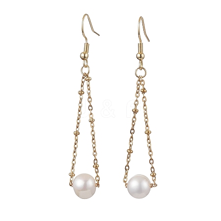 Natural Cultured Freshwater Pearl Dangle Earrings X-EJEW-JE05936-02-1