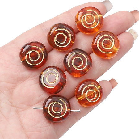 Imitation Amber Transparent Acrylic Beads MACR-D071-02G-1