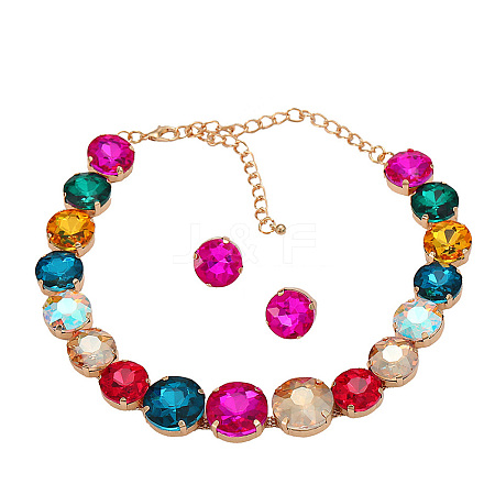 Alloy Pendant Neckalces & Stud Earrings Sets SJEW-H001-09KCG-1