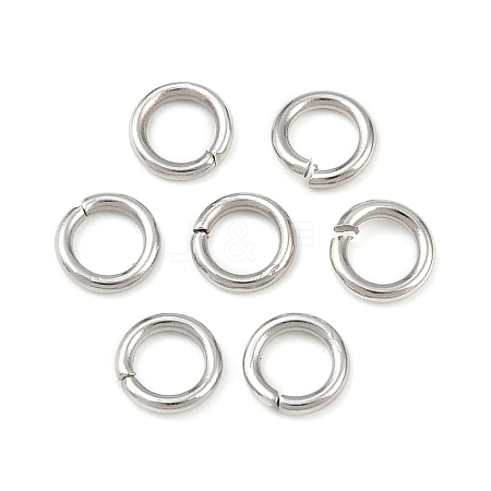 Tarnish Resistant 304 Stainless Steel Open Jump Rings X-STAS-J013-5x0.9mm-01-1