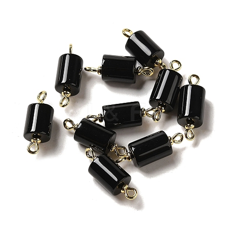 Natural Black Onyx(Dyed & Heated) Connector Charms FIND-C046-17A-01G-1