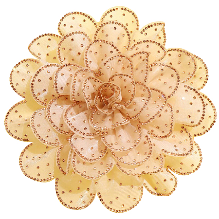 Flower Cloth Rhinestone Broochs JEWB-WH20009-06P-04-1
