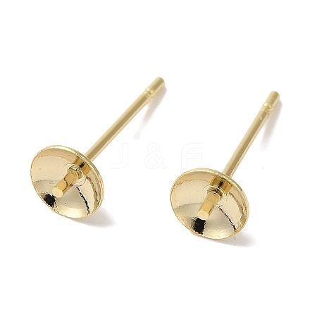 Brass Studs Earrings Finding KK-K383-01C-G-1