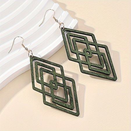 Hollow Iron Wood Dangle Earrings for Women WG5E3B8-01-1