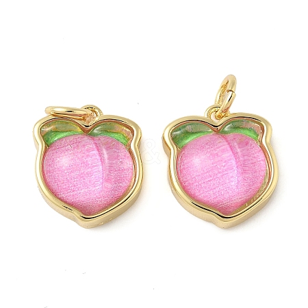 Brass Resin Charms KK-C110-24B-G-1