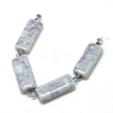 Handmade Porcelain Beads Strands X-PORC-R046-03D-1