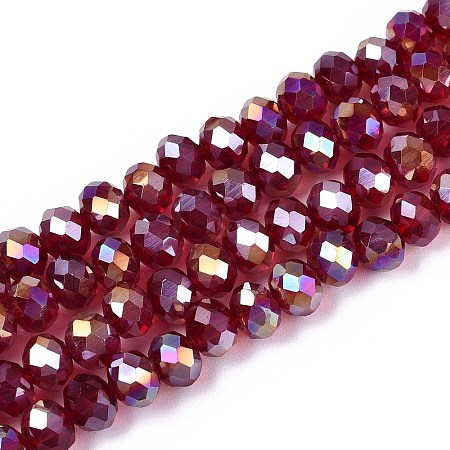 Electroplate Glass Bead Strands EGLA-J047-6x4mm-AB07-1