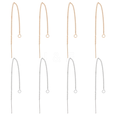 8Pcs 2 Colors Brass Stud Earring Findings KK-FS0001-52-1