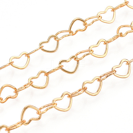 Brass Heart Link Chains CHC-Q003-02G-1