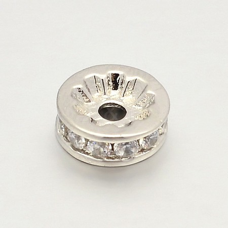 CZ Brass Micro Pave Grade AAA Cubic Zirconia Bead Spacers LS-KK-O062-01P-NR-1
