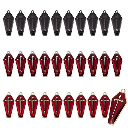 30Pcs 3 Colors Halloween Theme Alloy Enamel Pendants ENAM-SZ0002-71-1