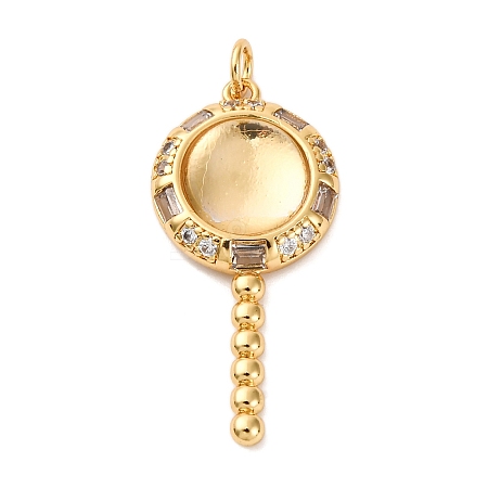 Brass Micro Pave Cubic Zirconia Pendants KK-U076-04G-03-1