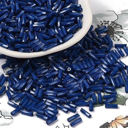 Baking Painted Glass Twist Bugle Beads SEED-C004-02N-1