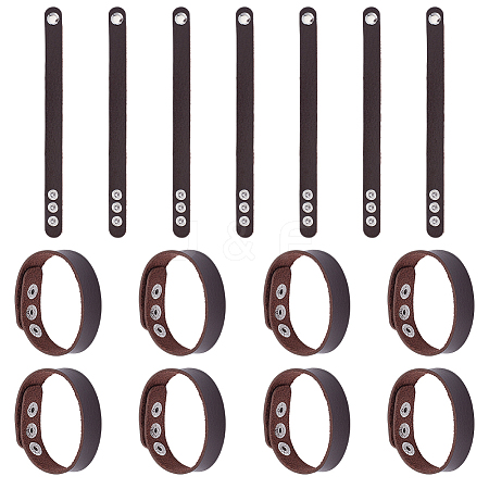 15Pcs Imitation Leather Simple Plain Cord Bracelet with Alloy Buckles BJEW-ME0001-06A-1