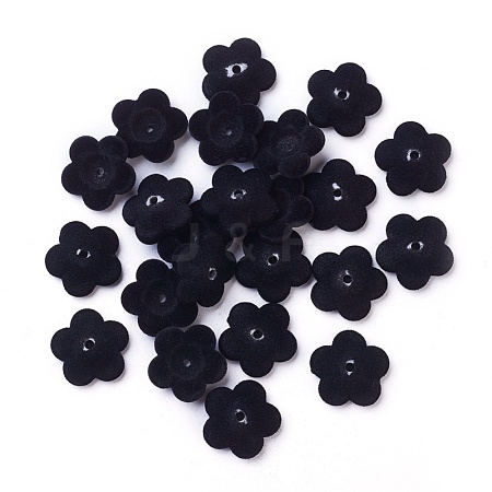 Flocky Acrylic Bead Caps OACR-I001-A06-1