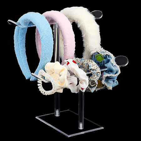 T-shaped Acrylic Headband Organizers ODIS-WH0001-37-1