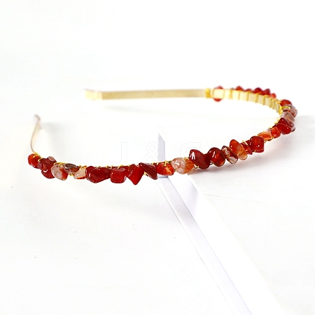 Natural Carnelian Hair Bands PW-WGC1C33-11-1