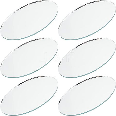 Olycraft 6Pcs Oval Glass Mirror AJEW-OC0003-19-1