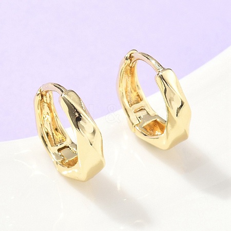 Twist Brass Hoop Earrings EJEW-Z102-12G-1
