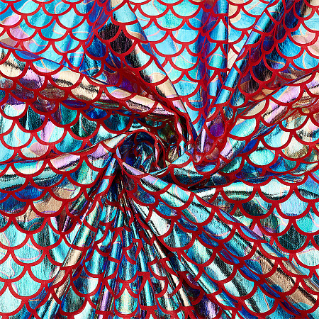 Fish Scale Pattern Polyester Fabric DIY-WH0569-92A-1