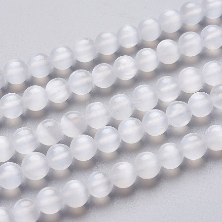 Natural Selenite Beads Strands X1-G-L552H-16A-1