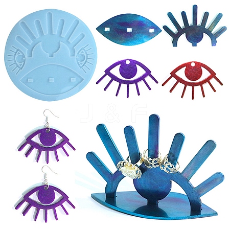 Evil Eye DIY Pendant & Ring Display Rack Silicone Molds X-DIY-F139-03-1