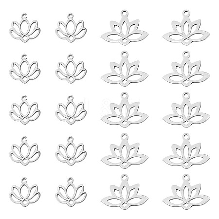 DELORIGIN 20Pcs 2 Styles 304 & 201 Stainless Steel Charms STAS-DR0001-05-1