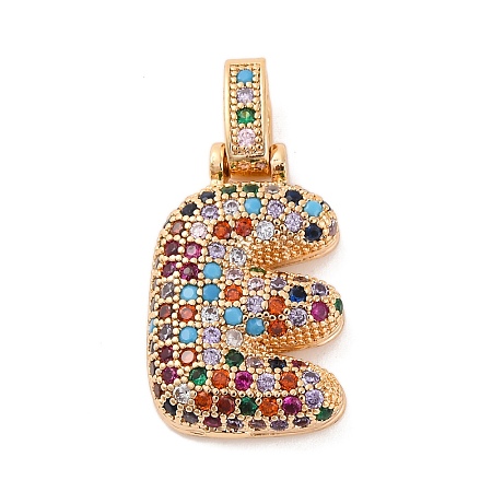 Brass Micro Pave Cubic Zirconia Pendants KK-C076-29E-G02-1