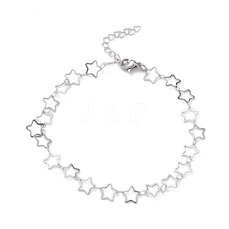 Non-Tarnish 304 Stainless Steel Star Link Chain Anklets for Men Women LS-STAS-B039-14P-1