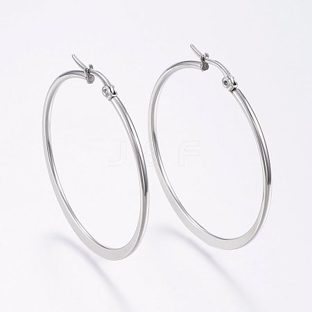 304 Stainless Steel Big Hoop Earrings X-EJEW-F105-18P-1