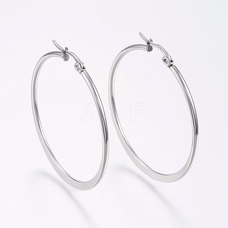 Tarnish Resistant 304 Stainless Steel Big Hoop Earrings X-EJEW-F105-18P-1