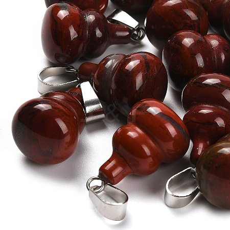 Natural Red Rainbow Jasper Pendants G-B127-03P-15-1