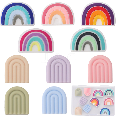 20Pcs 10 Styke Food Grade Eco-Friendly Silicone Beads SIL-SC0001-28-1
