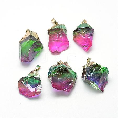 Natural Quartz Crystal  Pendants G-Q493-01G-1