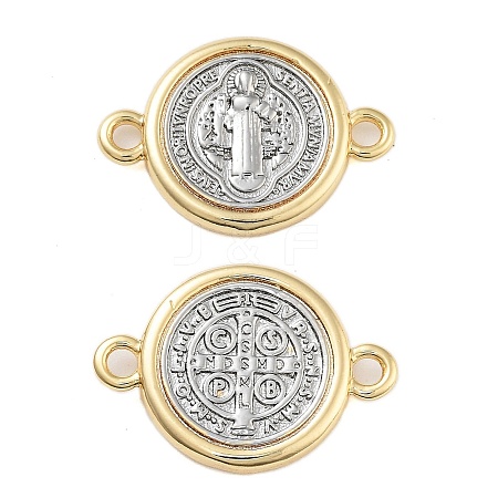 Rack Plating Religion Brass Connector Charms LS-KK-B097-02G-1
