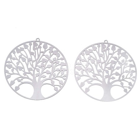 Non-Tarnish 201 Stainless Steel Filigree Pendants STAS-R102-37P-1