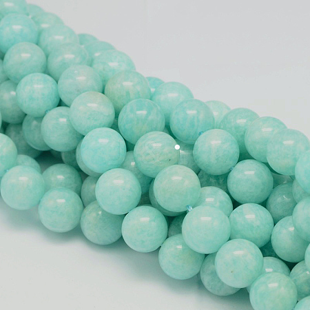 Round Natural Peru Amazonite Bead Strands G-L448-03-8mm-1