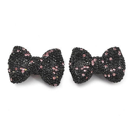Bowknot Shape Polymer Clay Rhinestone Beads CLAY-NH0001-05D-1