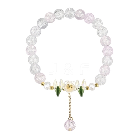 Glass Bead Charm Bracelets BJEW-YW00007-04-1
