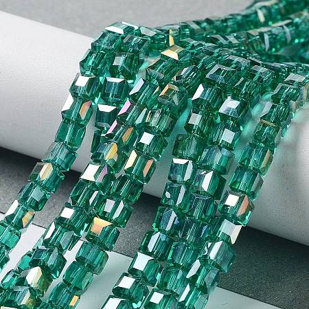 Electroplate Glass Beads Strands EGLA-R030-4x4mm-11-1