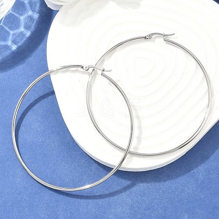 Tarnish Resistant 304 Stainless Steel Big Hoop Earrings EJEW-F105-01P-1