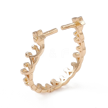 Rack Plating Brass Open Cuff Ring Settings KK-G455-14G-1